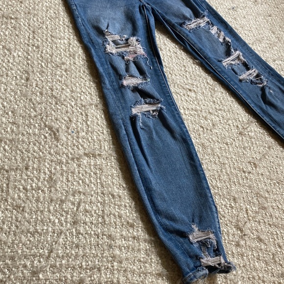 🦅 AMERICAN EAGLE SIZE 000 NEXT LEVEL STRETCH CURVY HI-RISE DISTRESSED JEGGINGS - Picture 8 of 15